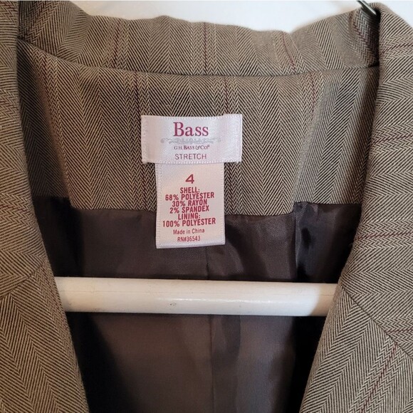 G.H. Bass Blazer Brown Pinstripe Schoolboy Office Y2K 90s Preppy Old Money 4 - Picture 10 of 11